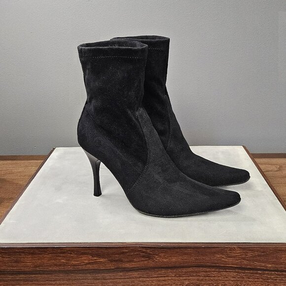 Vintage Stuart Weitzman Pull On Sock Suede Boots - Picture 3 of 4